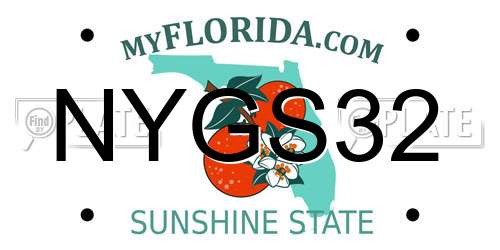 NYGS32 Florida License Plate