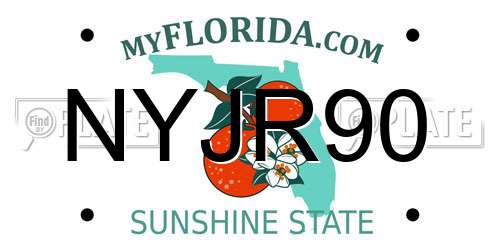 NYJR90 Florida License Plate