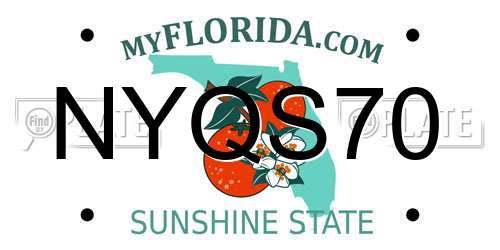NYQS70 Florida License Plate