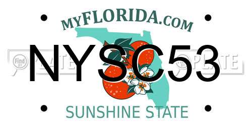 NYSC53 Florida License Plate