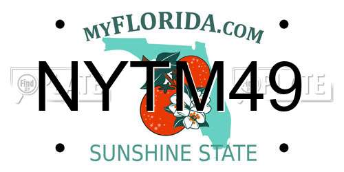 NYTM49 Florida License Plate