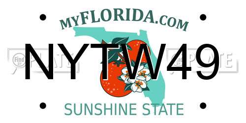NYTW49 Florida License Plate