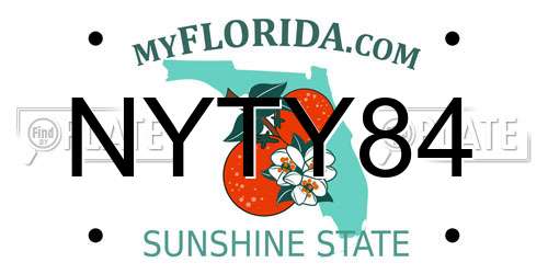 NYTY84 Florida License Plate