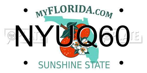 NYUQ60 Florida License Plate