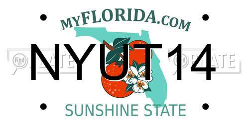 NYUT14 Florida License Plate