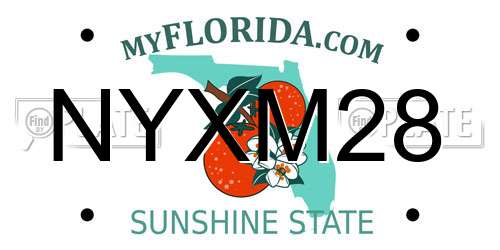NYXM28 Florida License Plate