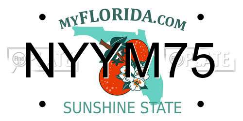 NYYM75 Florida License Plate