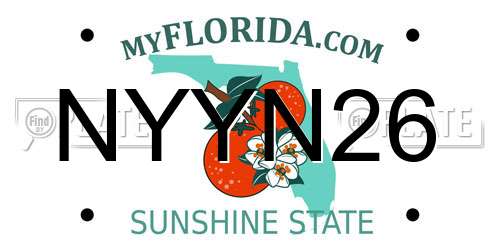 NYYN26 Florida License Plate