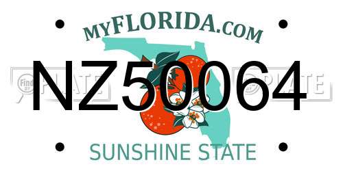 NZ50064 Florida License Plate
