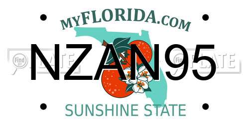 NZAN95 Florida License Plate