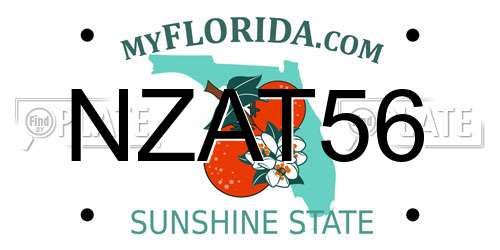 NZAT56 Florida License Plate