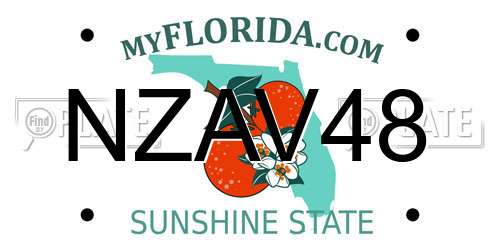 NZAV48 Florida License Plate