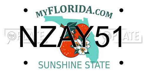 NZAY51 Florida License Plate