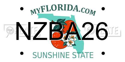 NZBA26 Florida License Plate