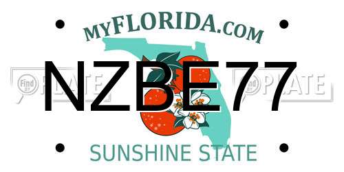 NZBE77 Florida License Plate