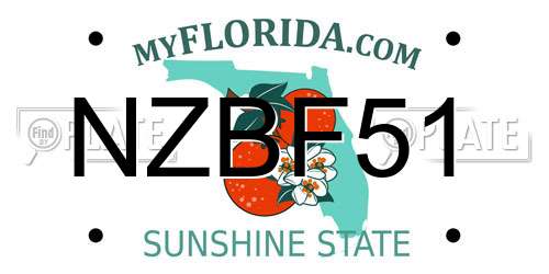 NZBF51 Florida License Plate