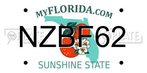 NZBF62 Florida License Plate