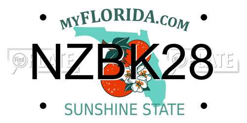 NZBK28 Florida License Plate