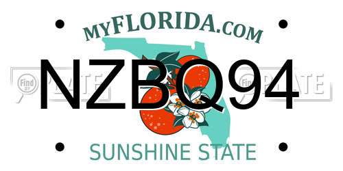 NZBQ94 Florida License Plate