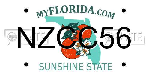 NZCC56 Florida License Plate