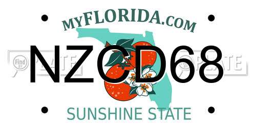 NZCD68 Florida License Plate