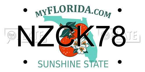NZCK78 Florida License Plate
