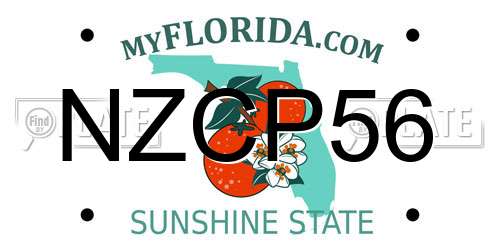 NZCP56 Florida License Plate
