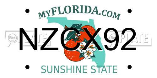 NZCX92 Florida License Plate