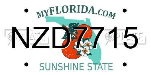 NZD7715 Florida License Plate