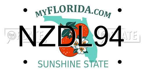 NZDL94 Florida License Plate