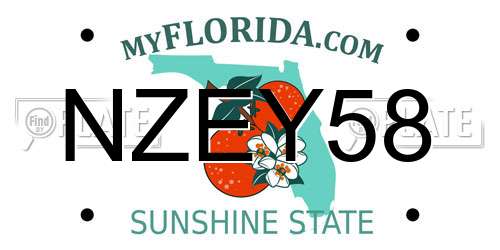NZEY58 Florida License Plate