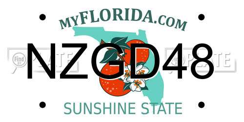 NZGD48 Florida License Plate