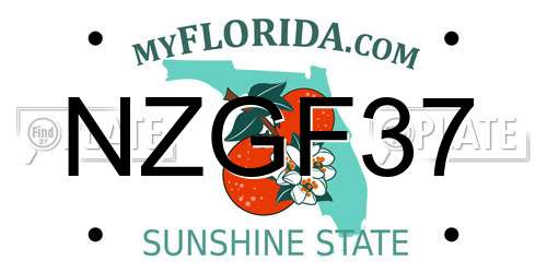 NZGF37 Florida License Plate