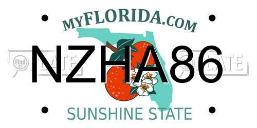 NZHA86 Florida License Plate
