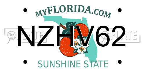 NZHV62 Florida License Plate