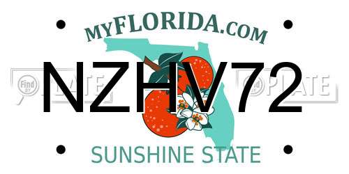 NZHV72 Florida License Plate