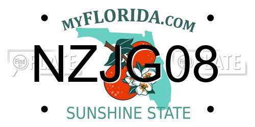 NZJG08 Florida License Plate