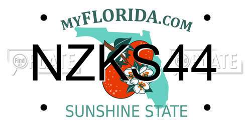 NZKS44 Florida License Plate