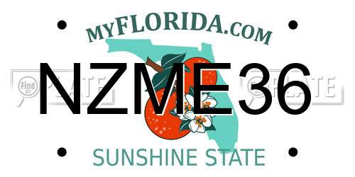 NZME36 Florida License Plate
