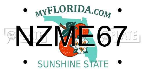 NZME67 Florida License Plate