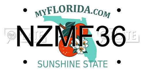 NZMF36 Florida License Plate