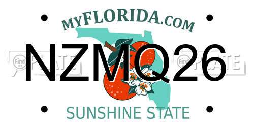 NZMQ26 Florida License Plate