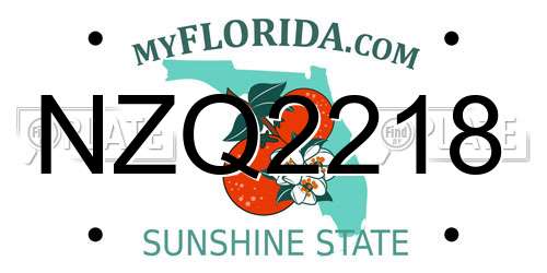 NZQ2218 Florida License Plate