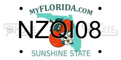 NZQI08 Florida License Plate