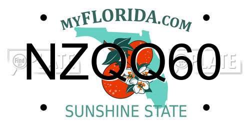 NZQQ60 Florida License Plate
