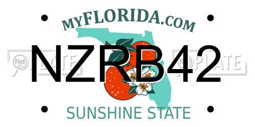 NZRB42 Florida License Plate