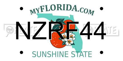 NZRF44 Florida License Plate
