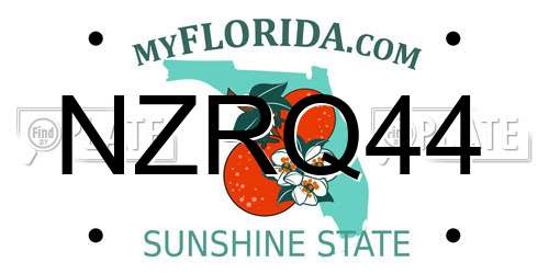 NZRQ44 Florida License Plate