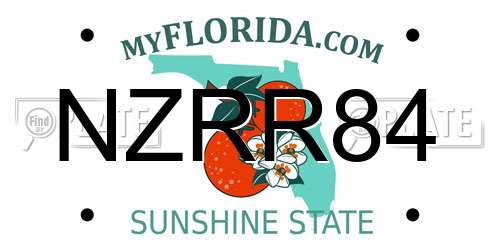 NZRR84 Florida License Plate