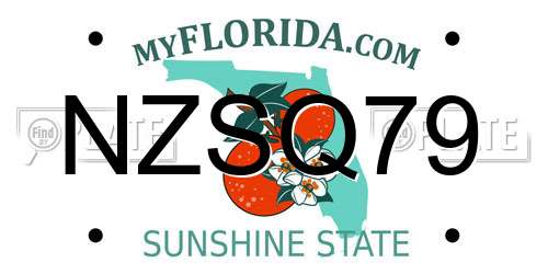 NZSQ79 Florida License Plate